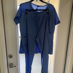 Cherokee Workwear/ Scrub Set, Blue; Size Large